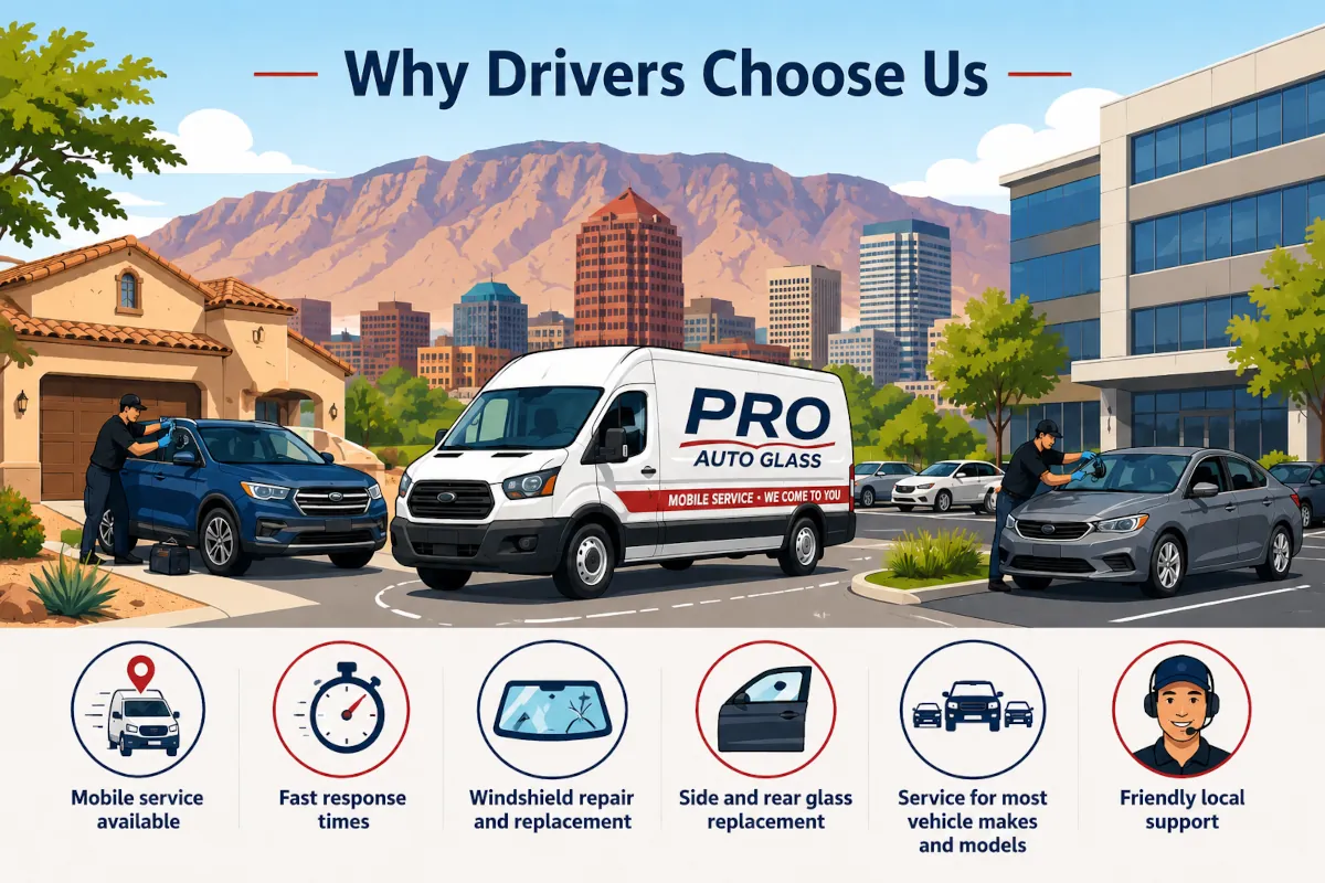 ABQ Auto Glass Pros serving the Albuquerque area
