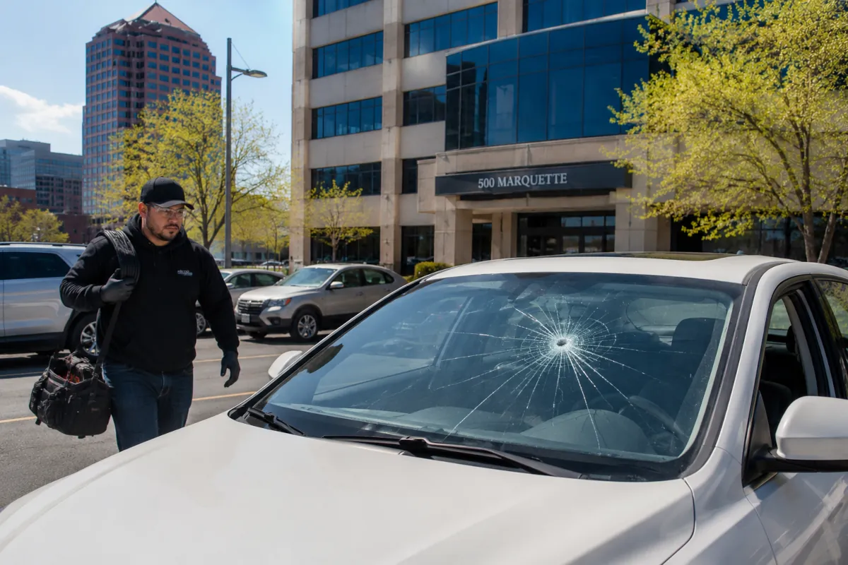 Mobile auto glass repair technician in Albuquerque